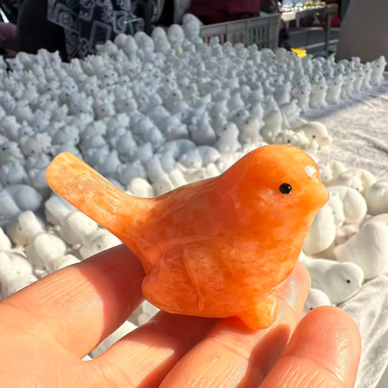 1pc Natural Jade Quartz Carved Bird Skull Crystal Reiki Decor Gift 2.4”