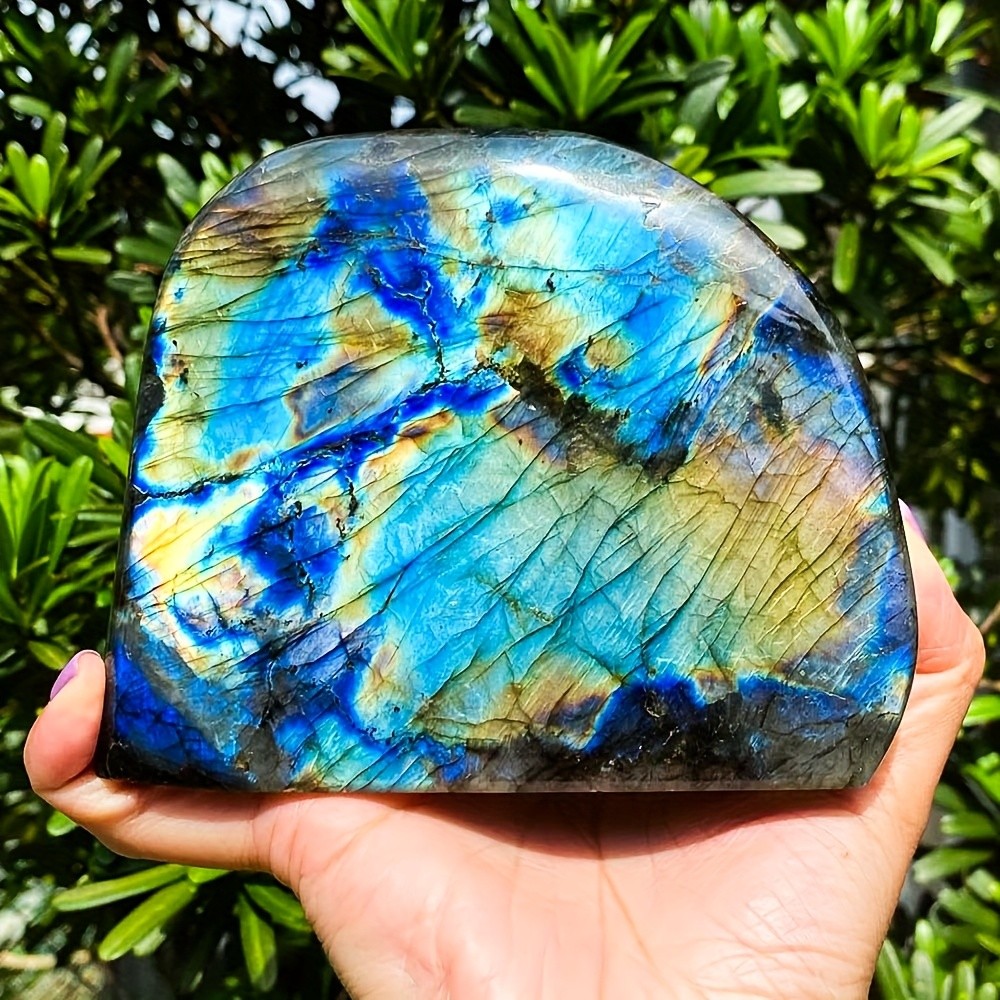 1.1-1.76LB Flash Labradorite Freeform Display Crystal Quartz Healing Decor Gift