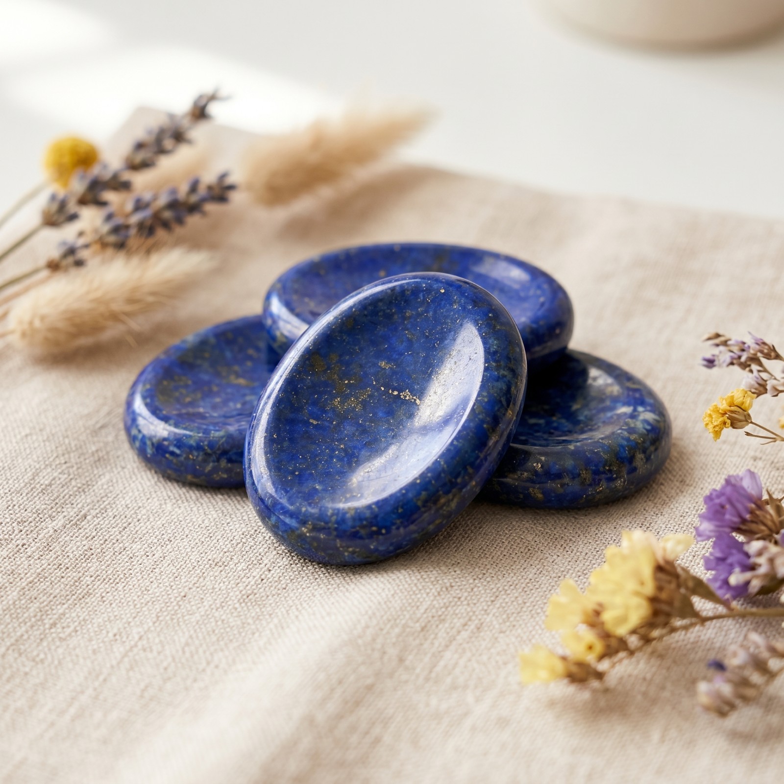 1PC Natural Polished Crystal Worry Stone Stress Relief Pocket Healing Stone