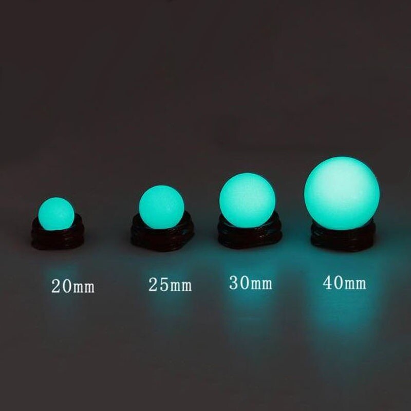 1pc Luminous Stone Green/Blue Glow In The Dark Crystal Sphere Ball 20-70mm