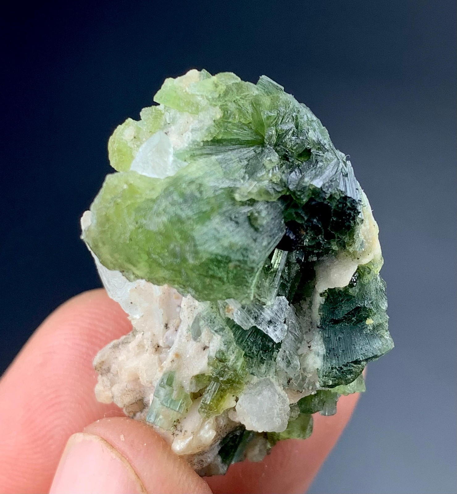 90Cts Beautiful Tourmaline Crystals Bunch With Kunzite From Afghanistan.