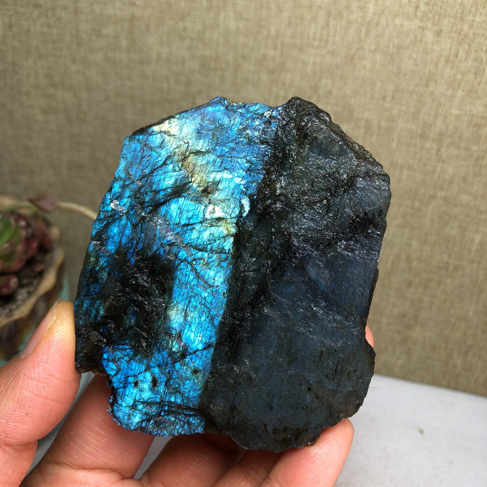 78-65-24mm Natural Labradorite Crystal gemstone Rough Mineral Specimen A4431