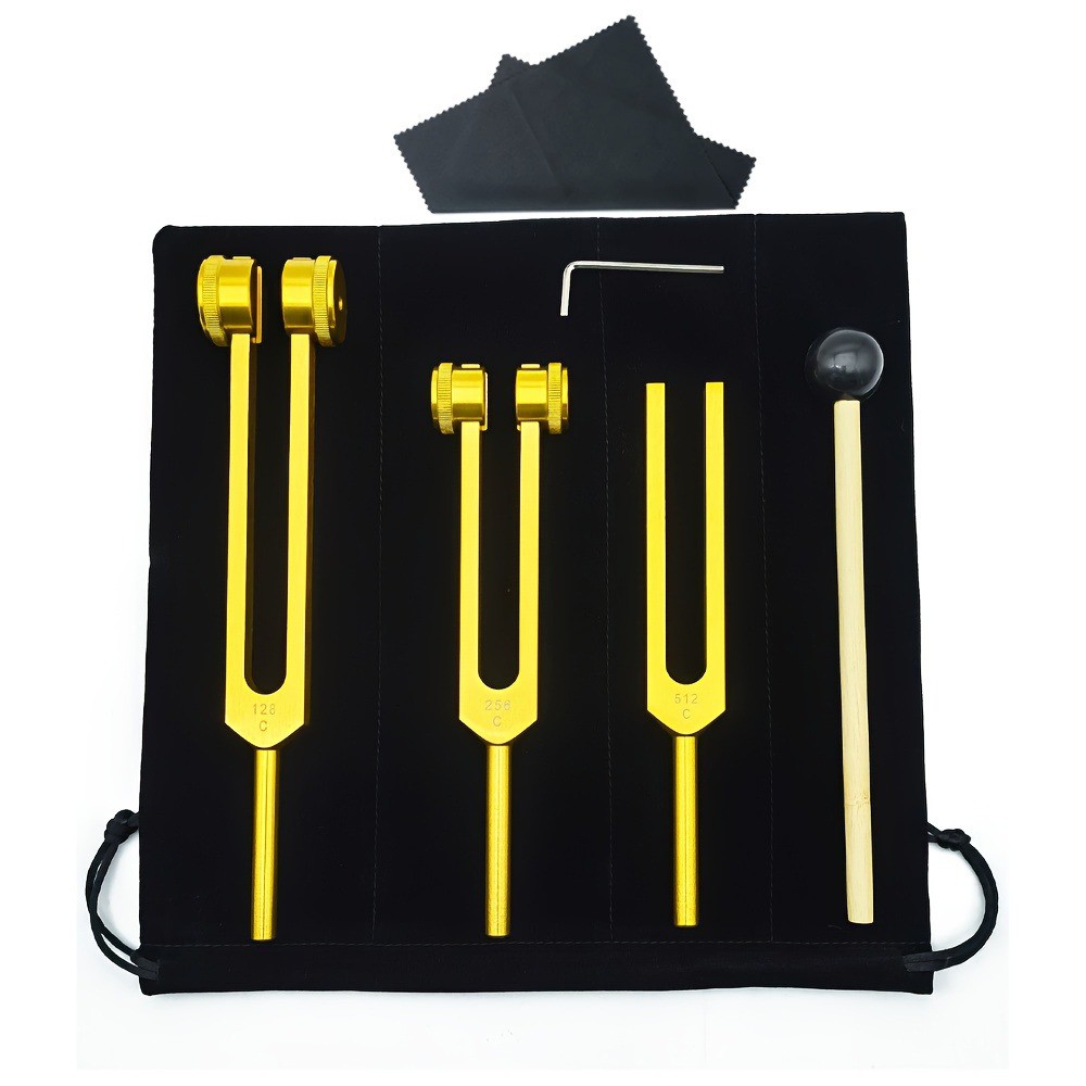 Chakra Healing Tuning Fork Set (128Hz, 256Hz, 512Hz) Aluminum Alloy Neural Tuner
