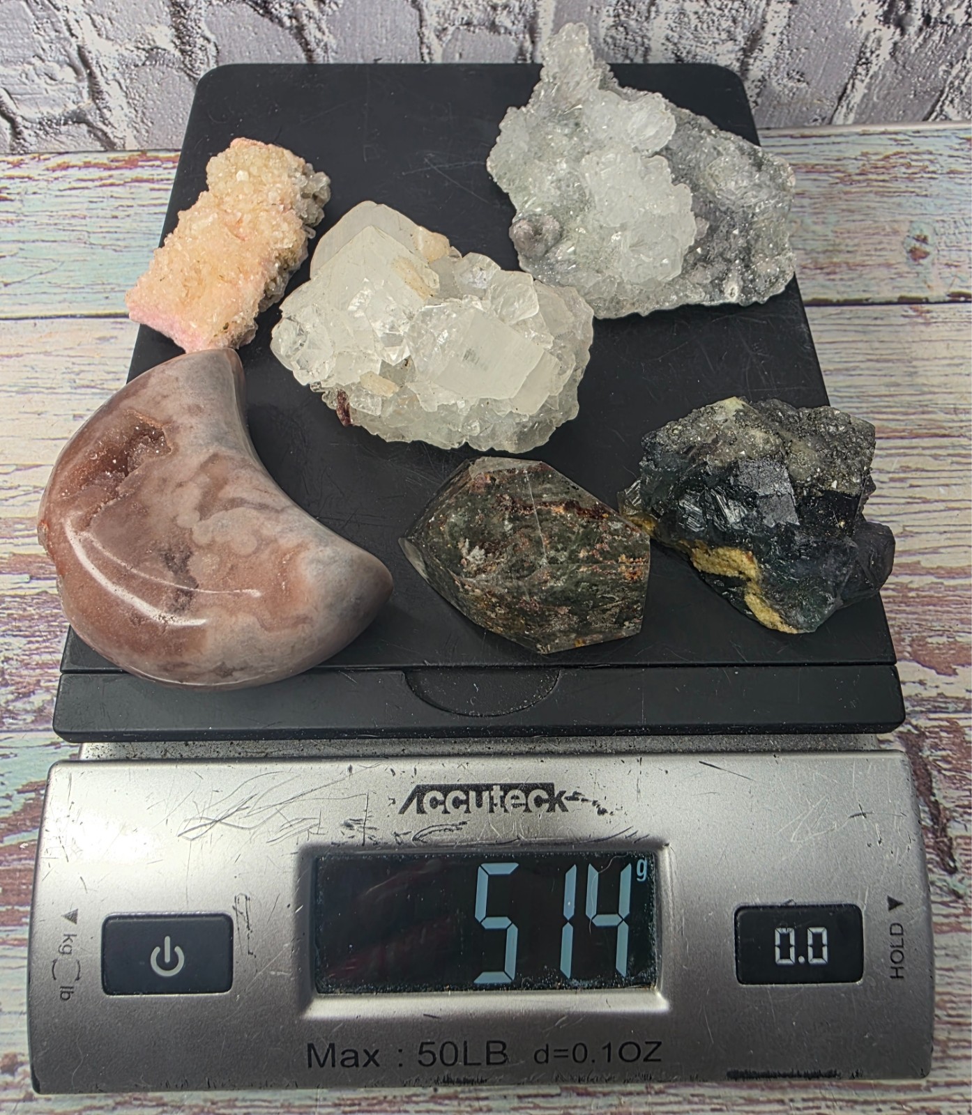 514g Mixed Crystal Mineral Collection Fluorite Garden Quartz Freeform