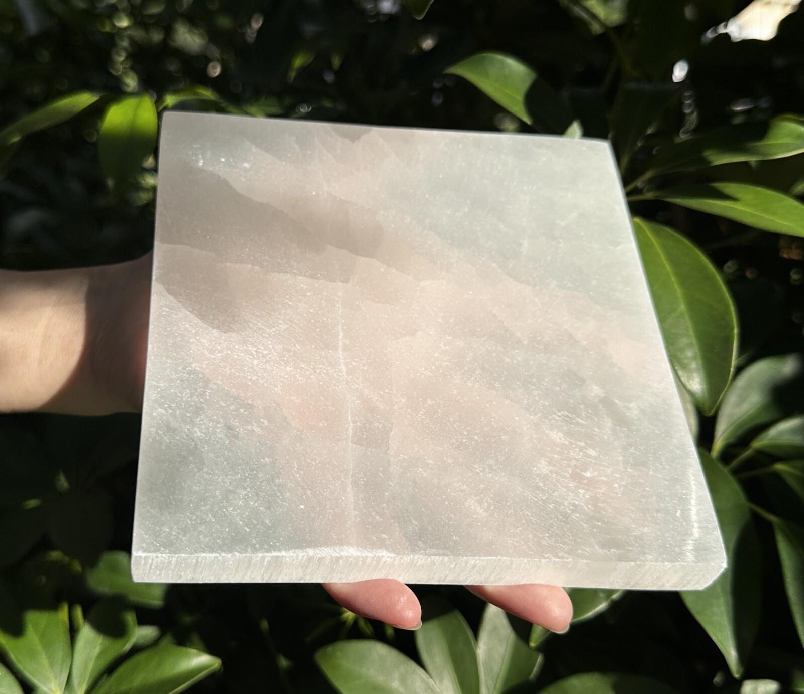 Polished Selenite Charging Station Square Flat Crystal Plate, Size 3″, 4″ & 6″