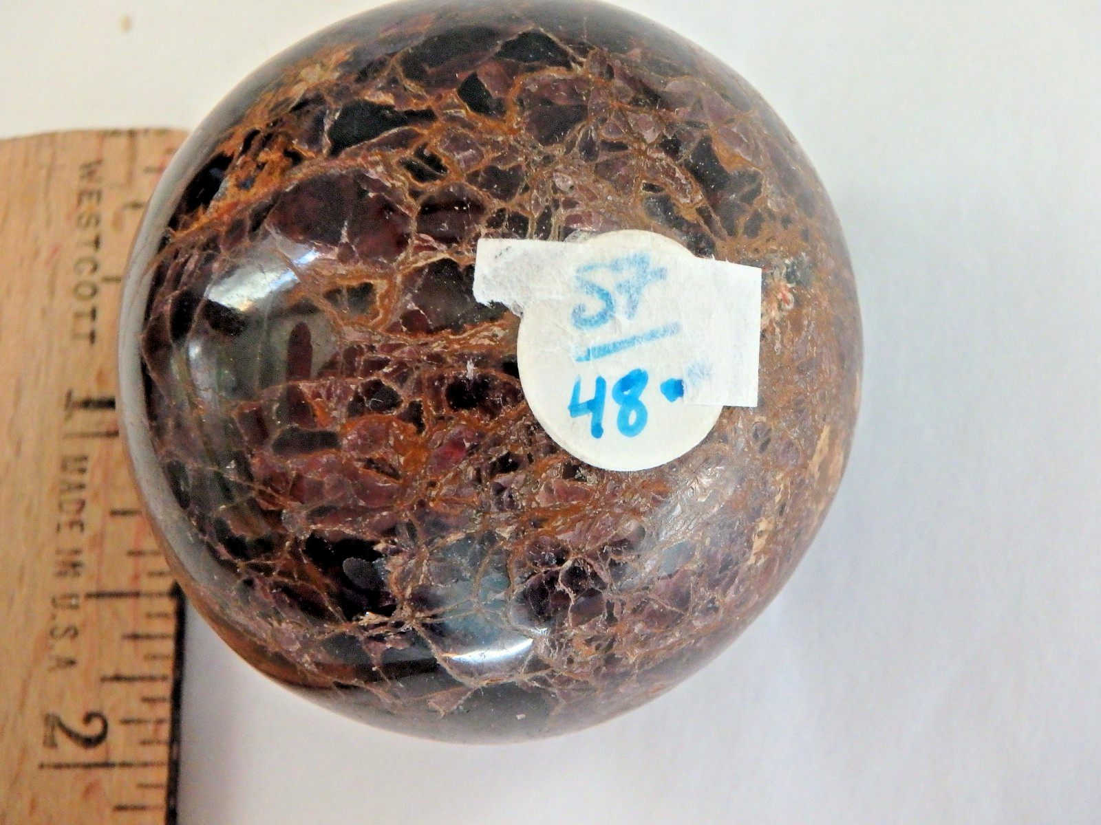 Crystal❤️✨Red Star Garnet ❤️✨$48 Sphere Polished 214.1 grams Deep Red