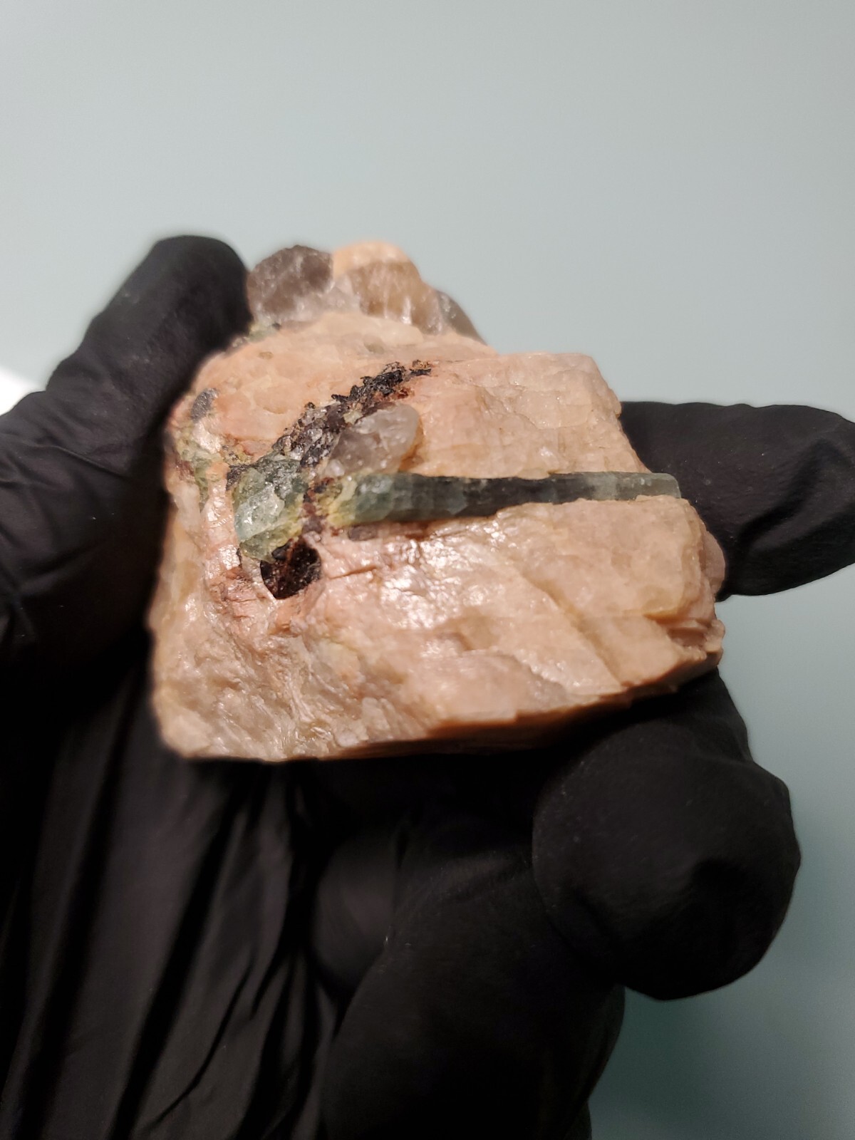 Aquamarine in Feldspar Crystal Specimen 72 grams