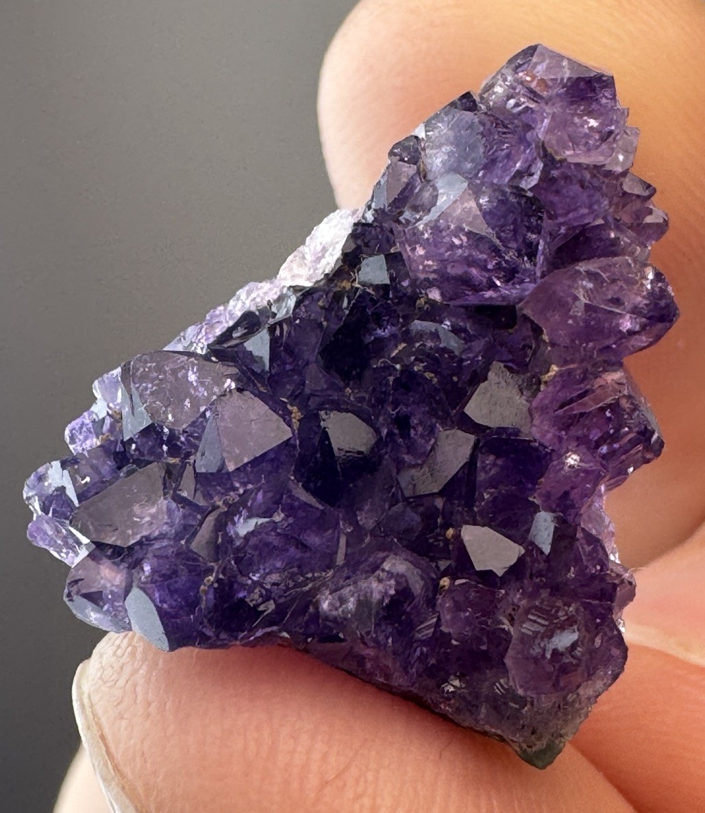 Druzy Deep Royal Purple Amethyst Collector 5 Piece Cluster Set From Brazil