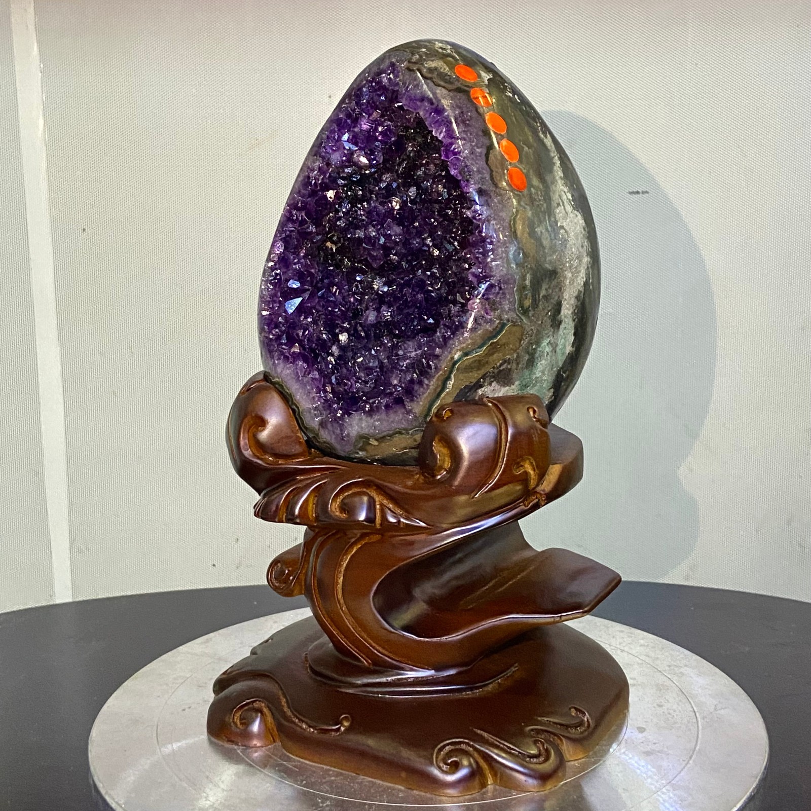 10.7LB Large Natural amethyst Dinosaur egg Quartz Crystal specimen healing