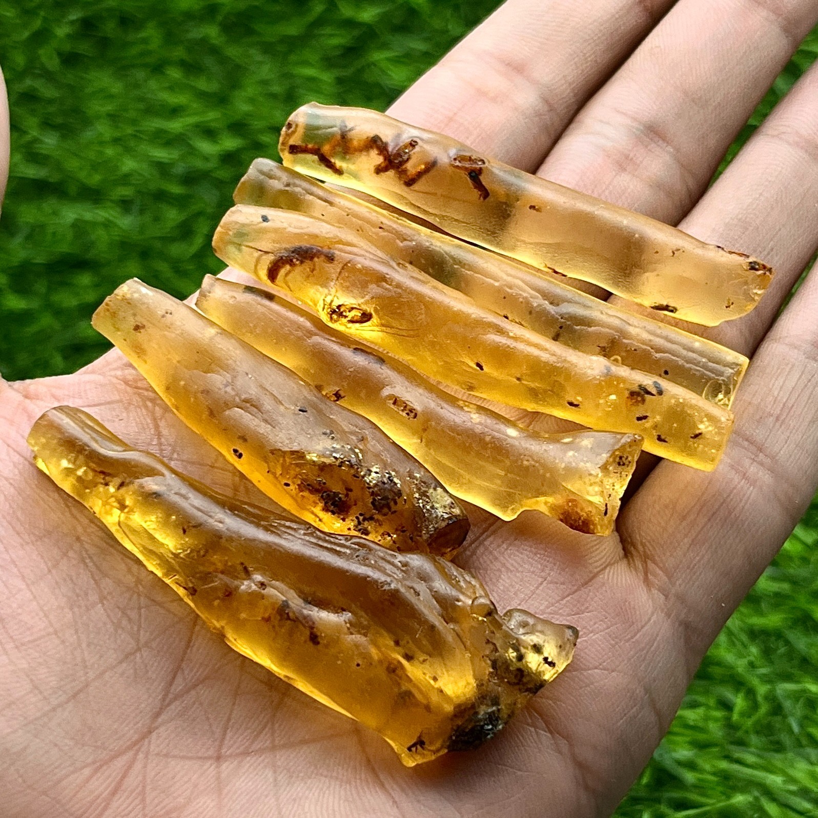 Natural Amber Rough With Insects Inside, 1.75 Inch , 2.5 Inches, Raw Gold Amber