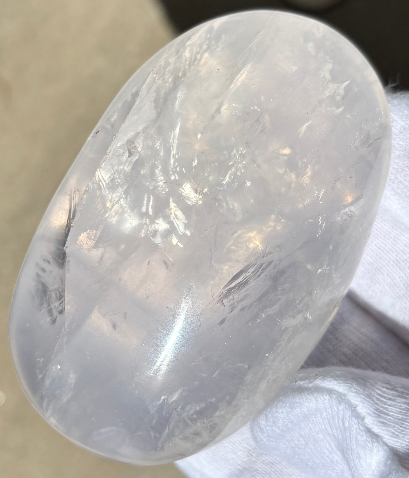 USA SALE 286g LOT 2 LARGE-R GIRASOL QUARTZ PALMSTONES PALM STONES PALM STONE