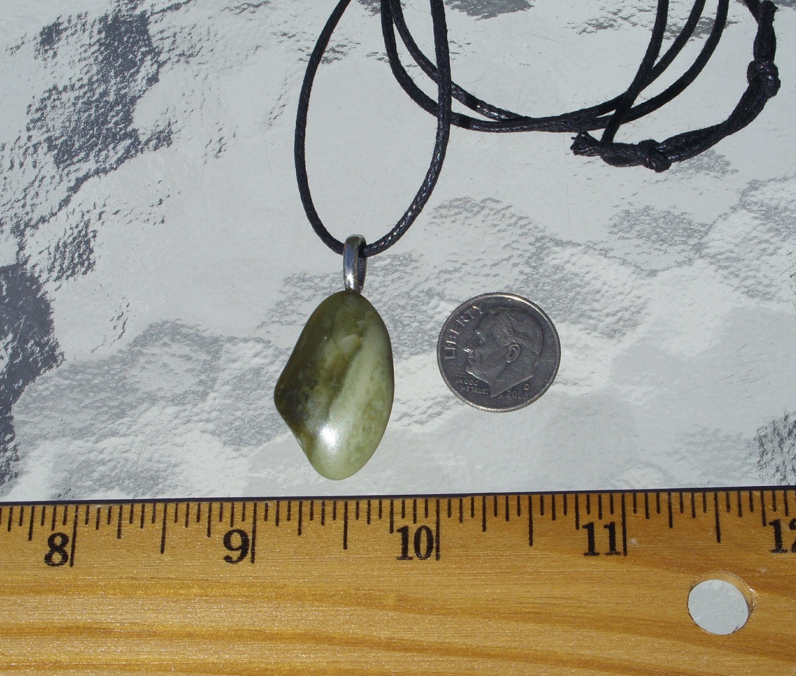 Infinite Stone Serpentine Free Form Crystal Pendant Necklace Healing Pain Relief