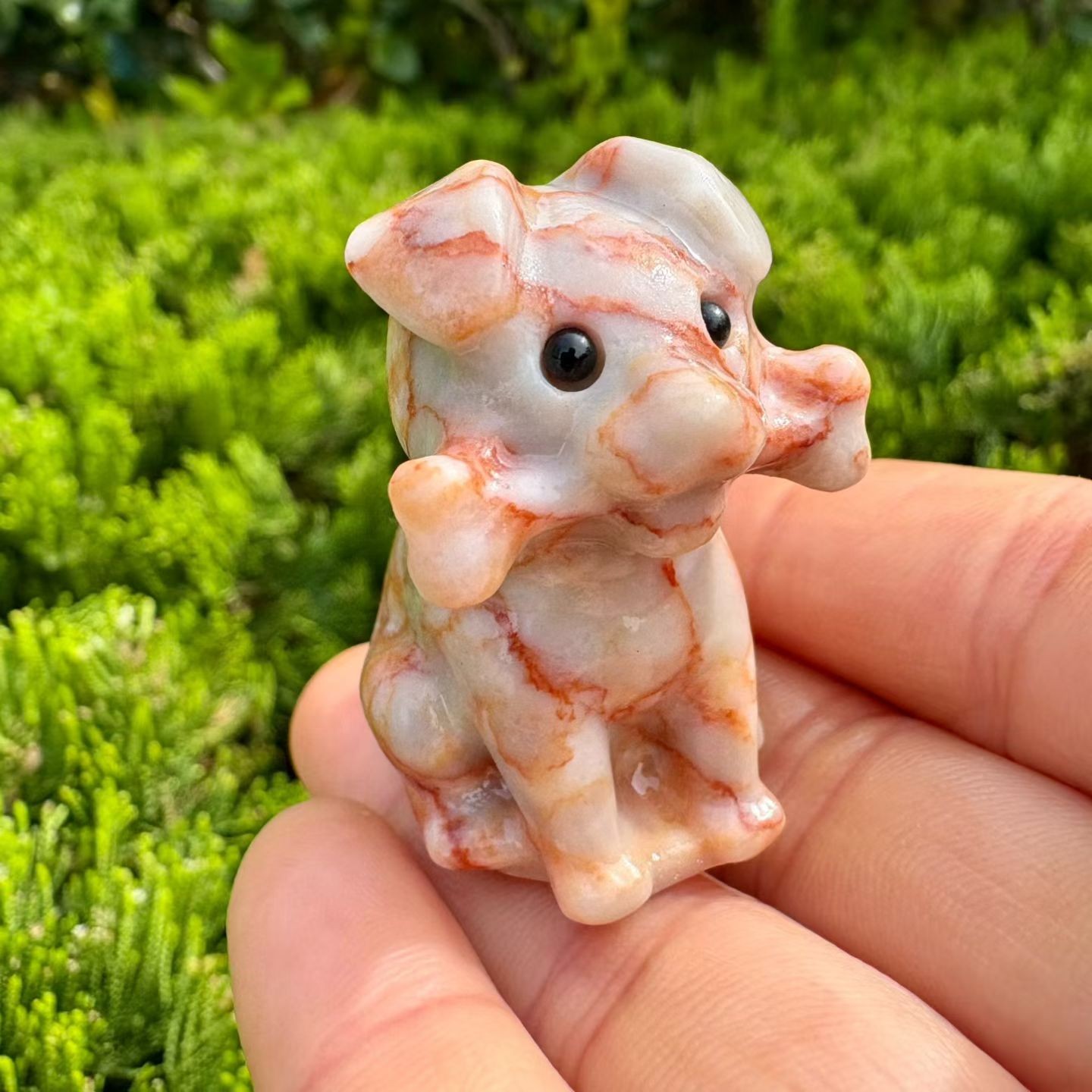 1pc Natural Mixed Quartz Carved Dog Skull crystal Reiki healing gift Decor