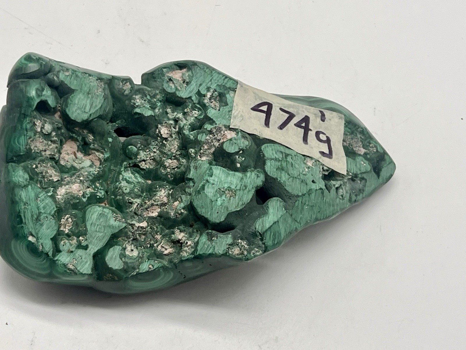 Polished Malachite Stone Congo 474g (1.04 lb) Green Display Lapidary Specimen