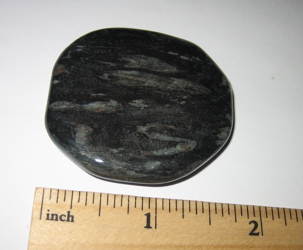 1.7″ RARE TUMBLED POLISHED FLAT ‘ISUA STONE’ PALM STONE MINERAL GREENLAND 39g *8