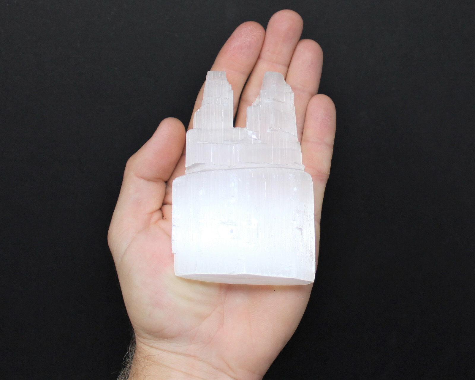 Selenite Crystal Twin Tower (Selenite Skyscraper, Point, Gypsum Crystal)