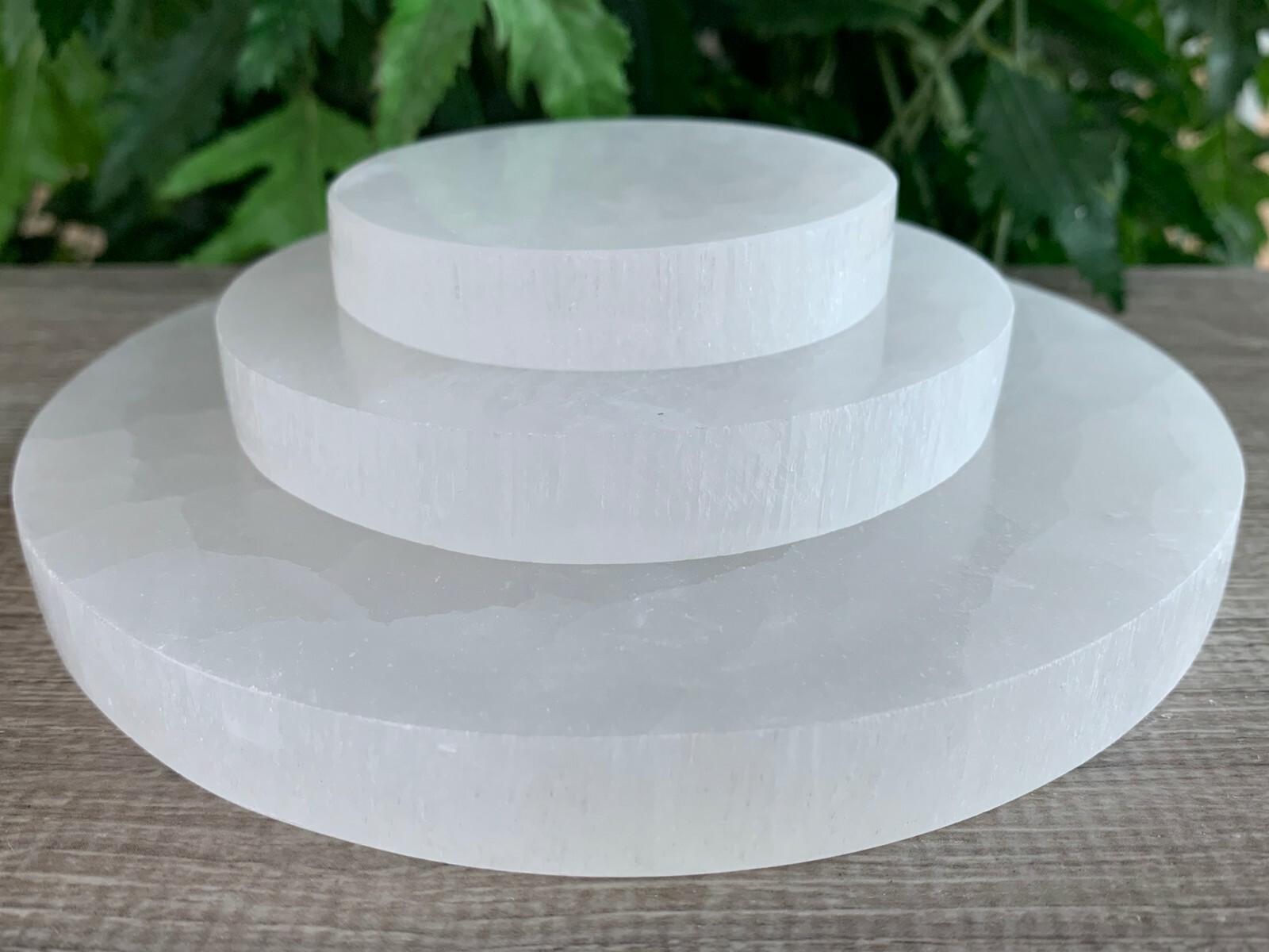 Polished Selenite Circle Charging Plate for Crystal Cleansing, Size 3″, 4″ & 6″