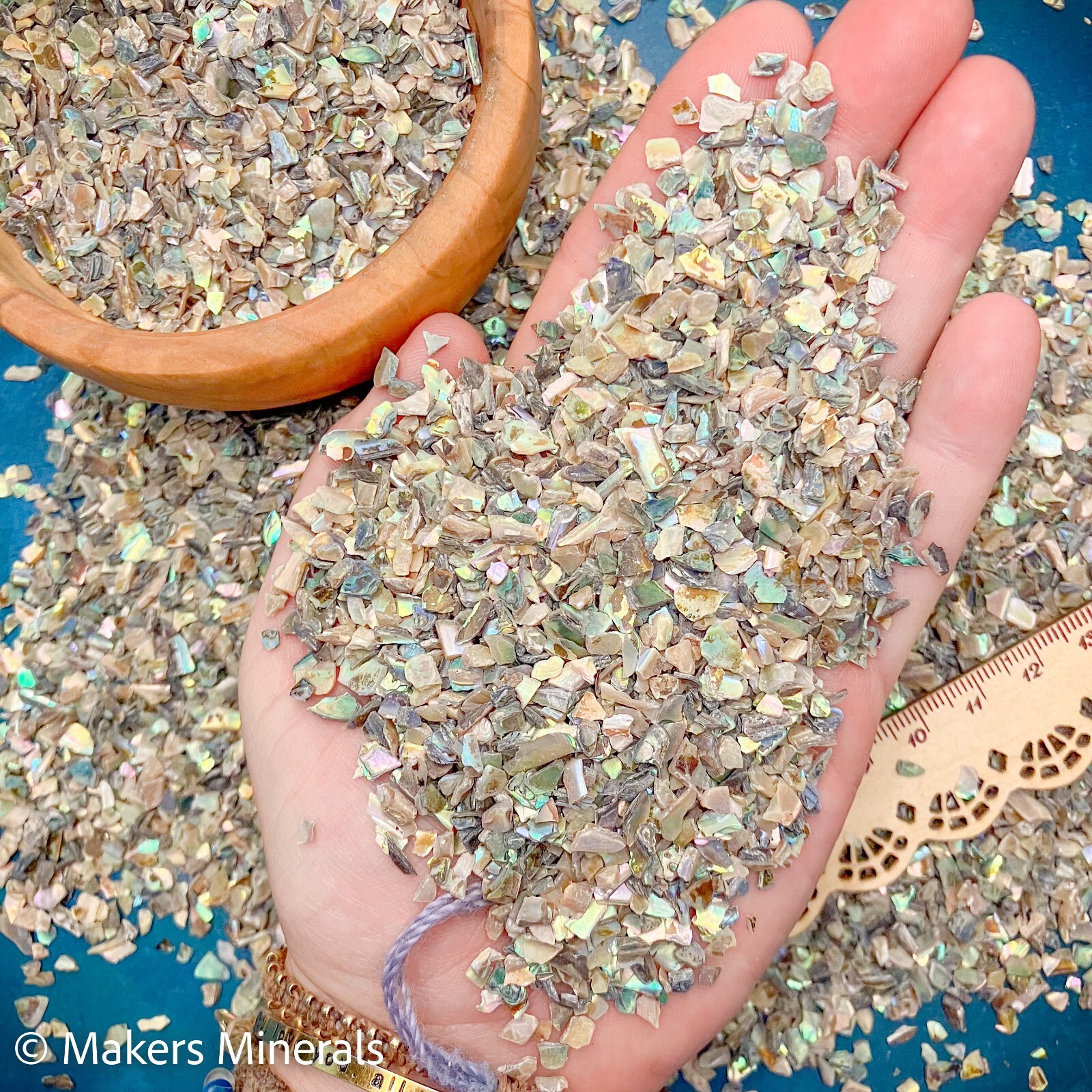 Crushed Shells Abalone (Paua), Gravel Size 4mm-2mm for Inlay, Crafts, Resin Art