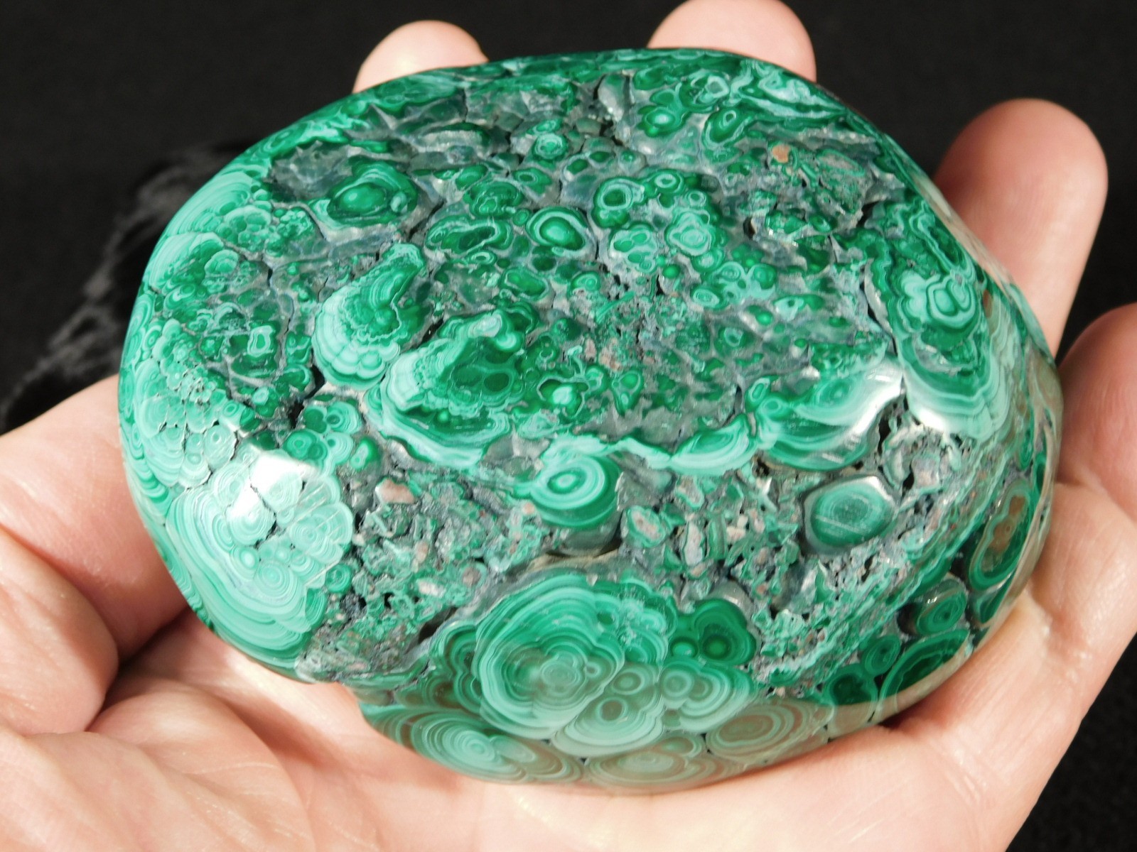 BIG! Polished Deep GREEN Malachite STALACTITE or Stalagmite w/Stand Congo 603gr