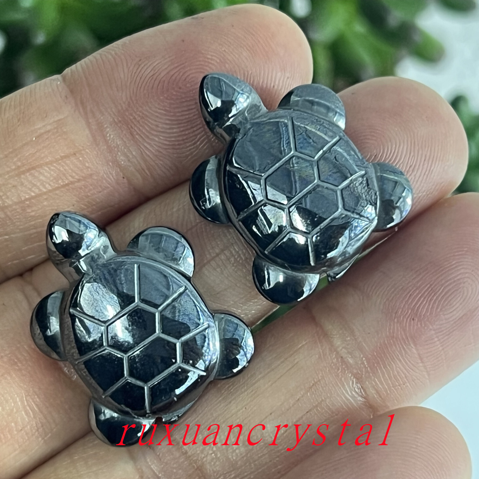3pcs Natural Hematite Quartz Hand Carved tortoise skull Crystal Reiki healing