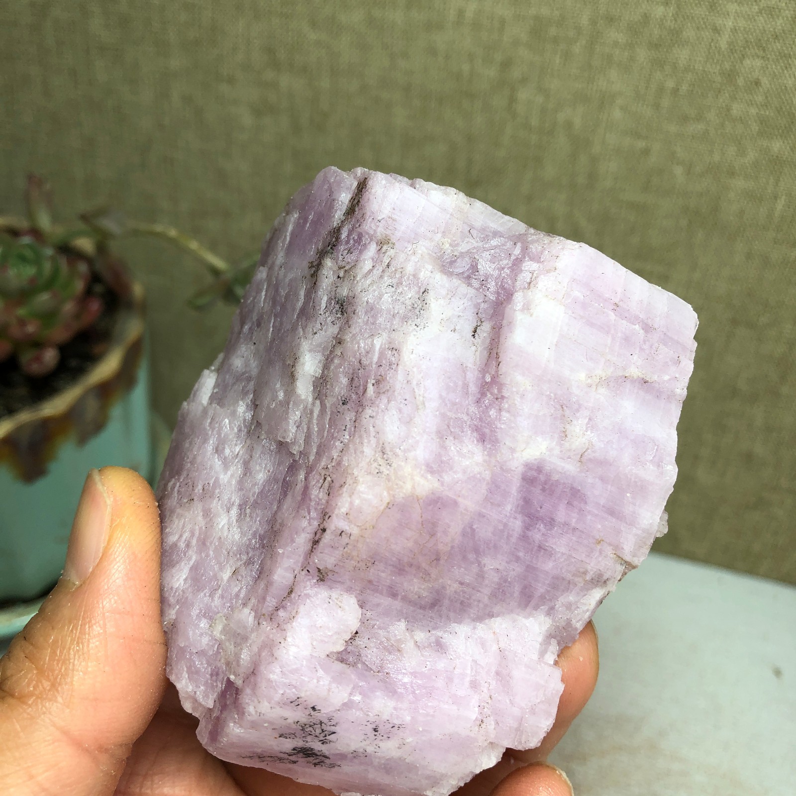 69-57-37mm NATURAL ROUGH KUNZITE PINK SPODUMENE CRYSTALS 194g A3647
