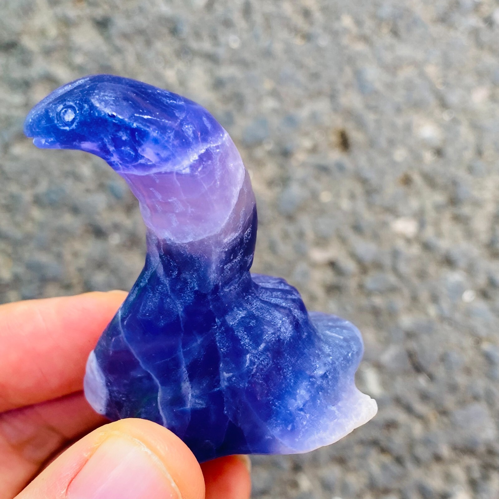 2″ Natural fluorite Quartz snake skull hand carved crystal reiki healing 1PC