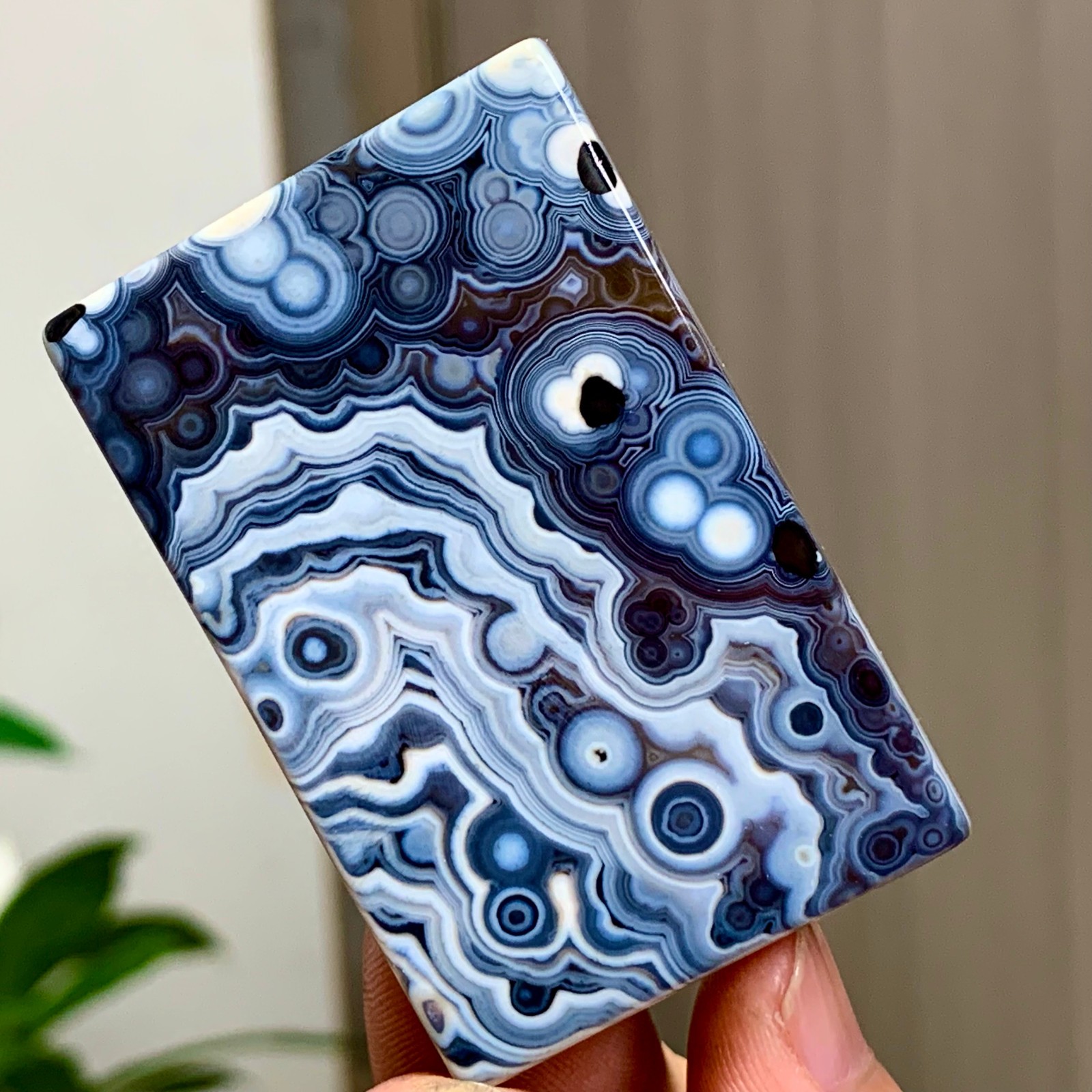 56g Natural Gobi Thousand Eyed Agate tumble palmstone Shape Reiki Chakra Healing