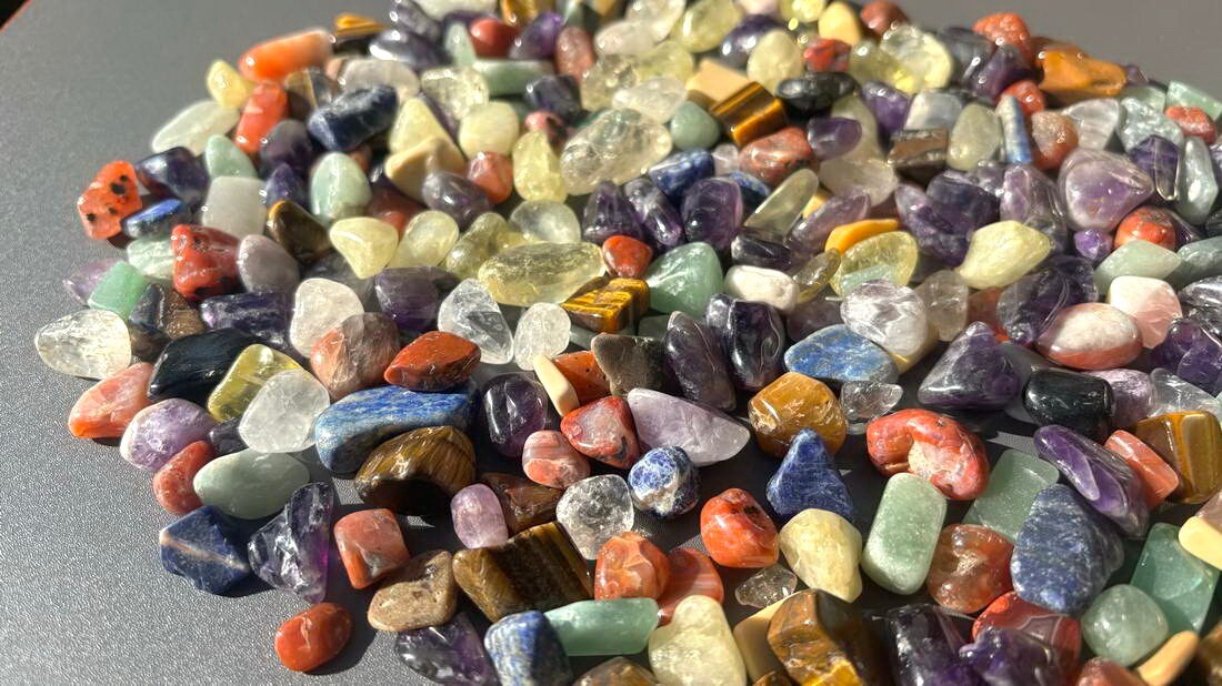 1 LB Bulk Mixed Natural Quartz Crystal Mineral Tumbled Chips Stones