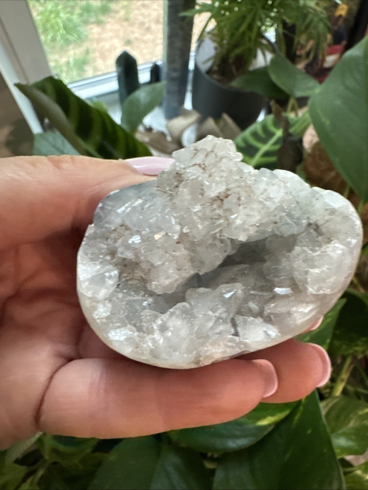 Natural Blue Celestite Crystal Geode Set 399 Grams