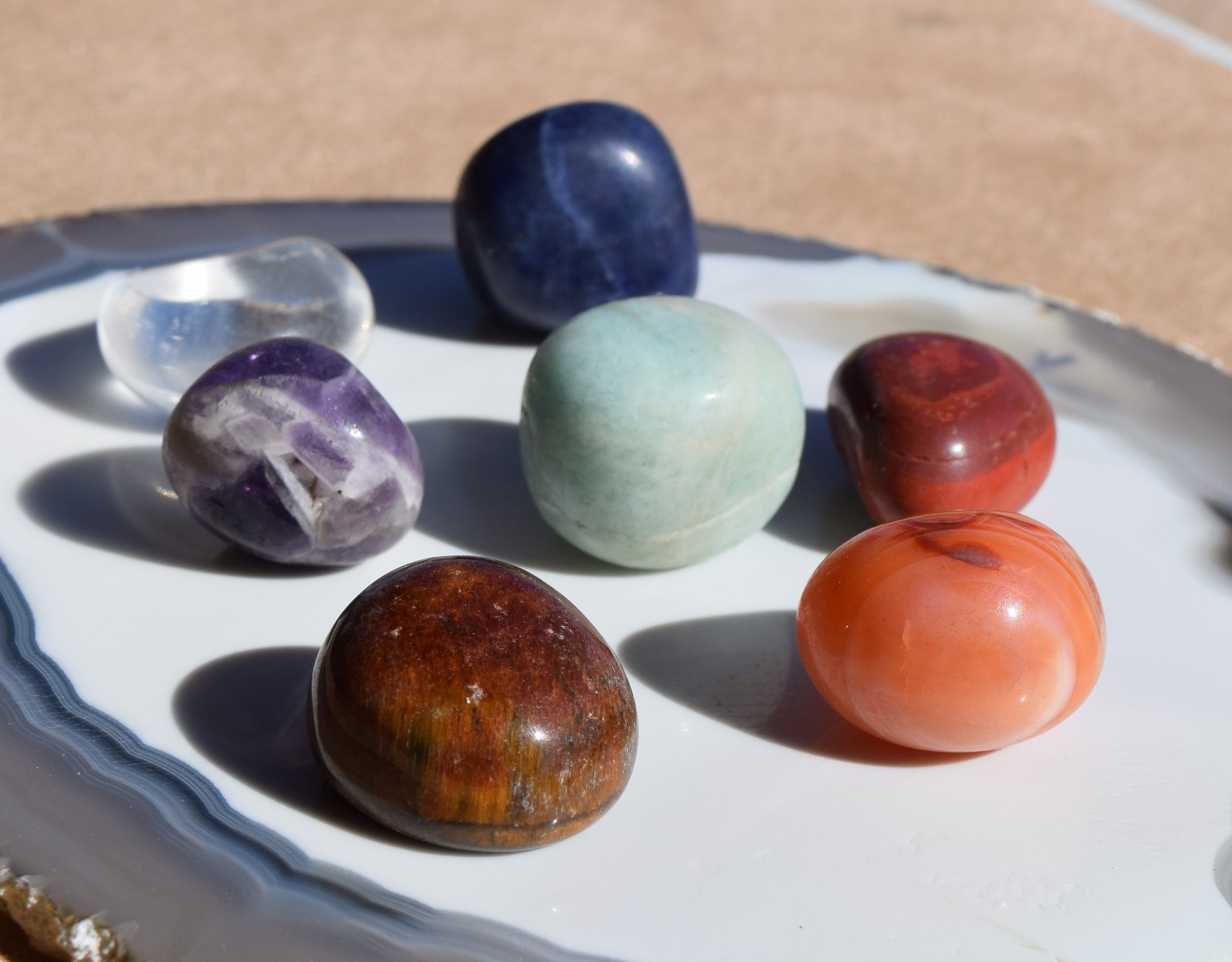 7 Tumble Chakra Stones Polished Various Shaped Stones