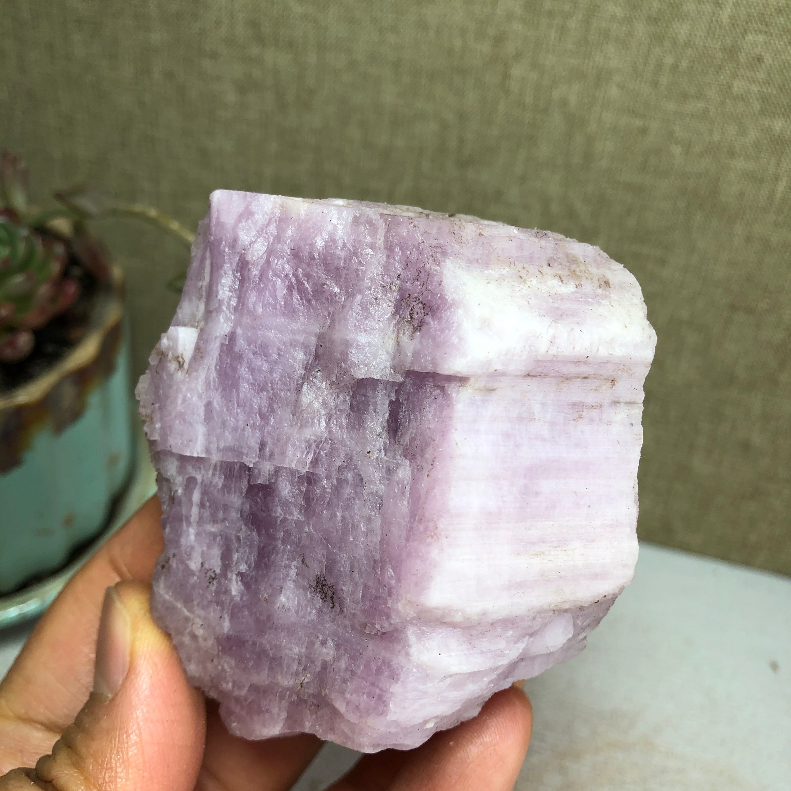 69-57-37mm NATURAL ROUGH KUNZITE PINK SPODUMENE CRYSTALS 194g A3647