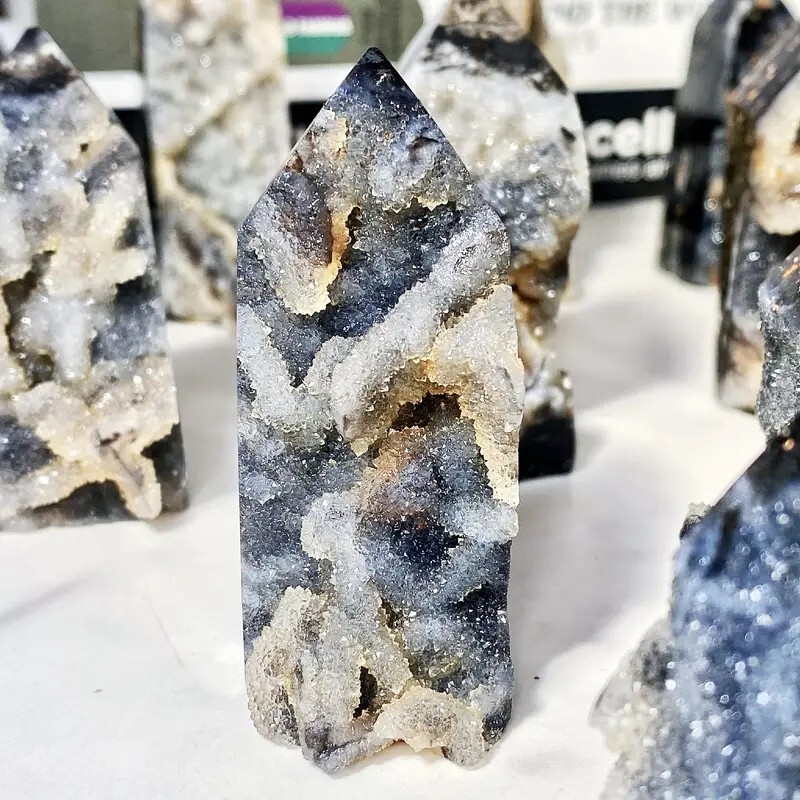 Black Sphalerite Crystal Tower Healing Crystal Obelisk Wand Reiki Christmas Gift
