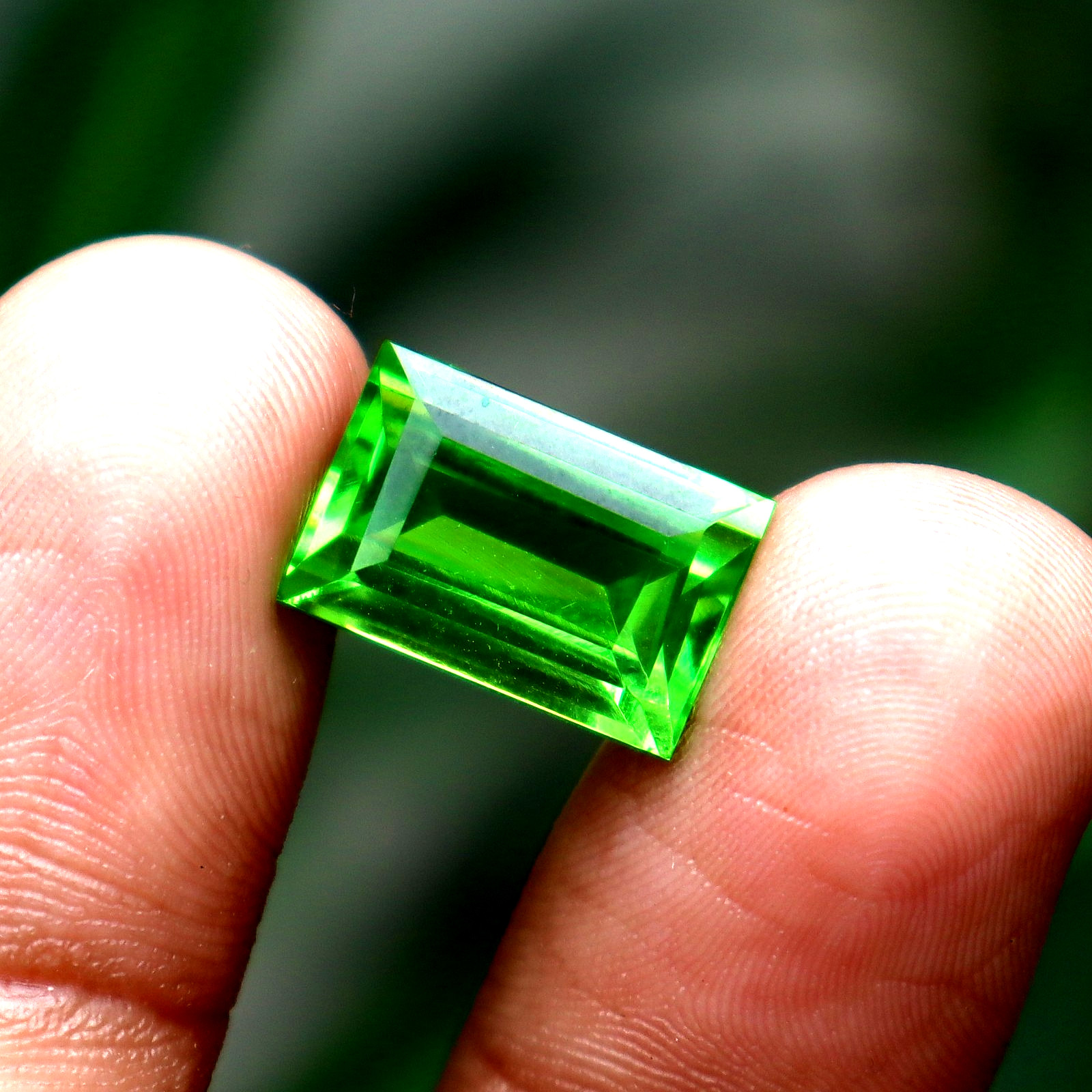 CERTIFIED Flawless Green Peridot 10.20 Ct Baguette Cut Natural Loose Gemstone