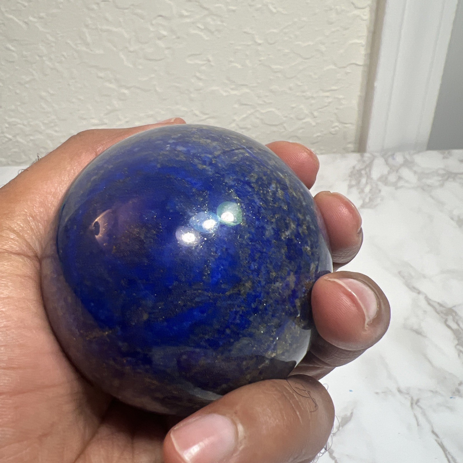Natural Lapis lazuli Sphere Crystal Ball from Afghanistan mines 1.440 LB 73.5