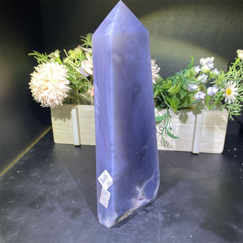 1.7LB 8.7″Natural A++Druzy Amethyst Obelisk Crystal Reiki Tower Quartz Decor