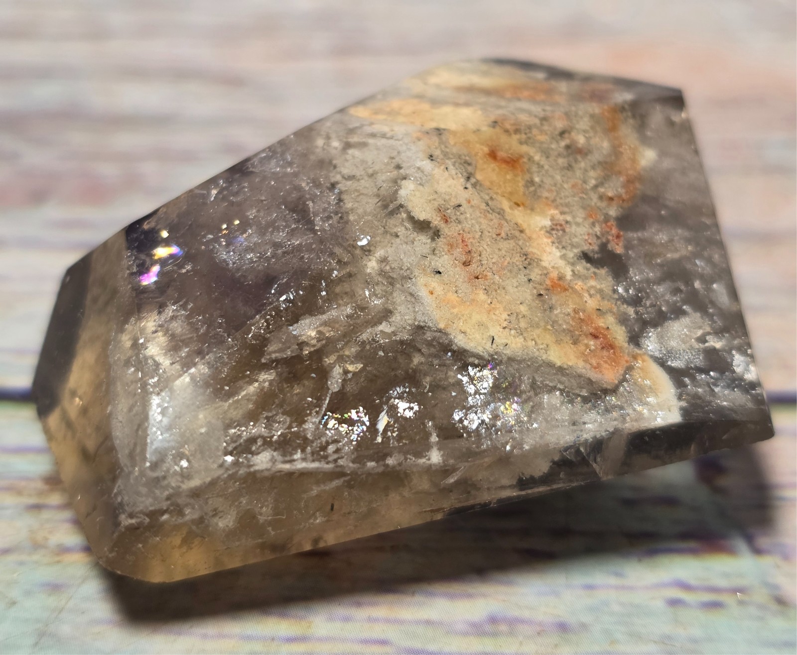 Natural White Garden Quartz Crystal Point Phantom Inclusion Brazil 54.11g