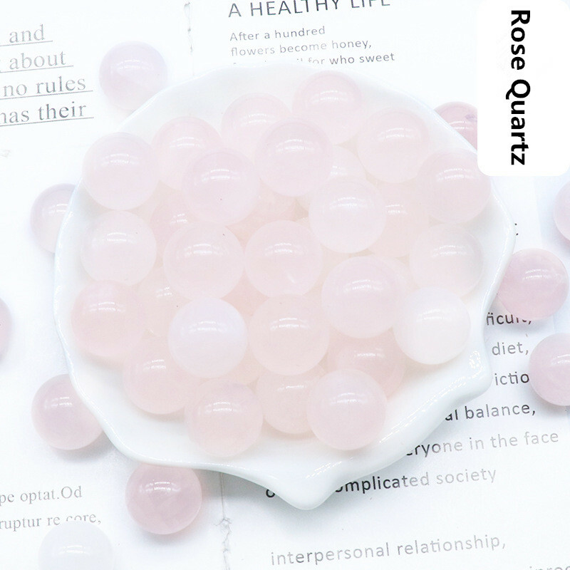 20pcs Natural Rose Quartz Stone Round Ball Crystal Sphere Rock 16mm Reiki Chakra