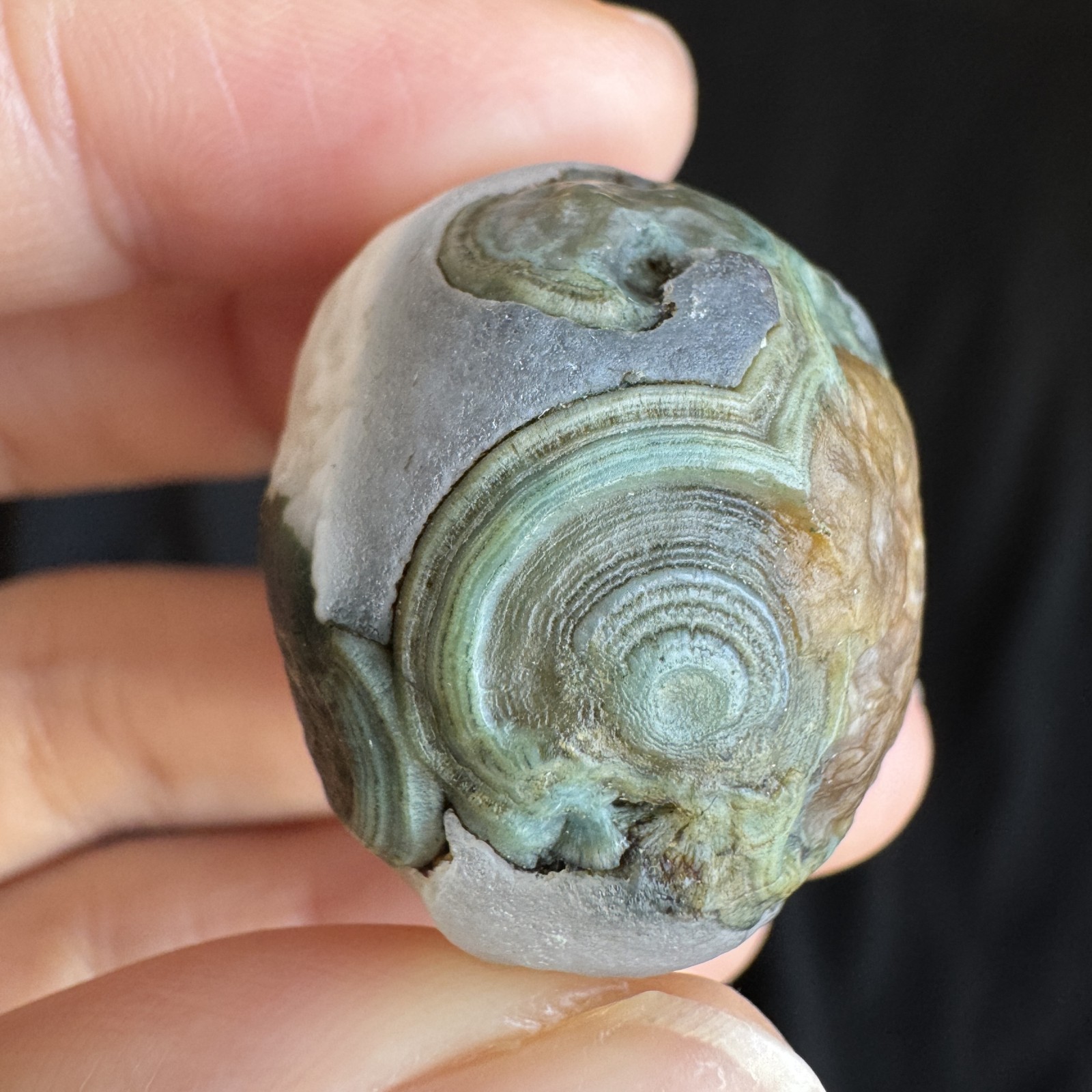 3.1cm/28.2g Natural Big Alxa Gobi Desert Relief Eye Agate,Mongolia-1023