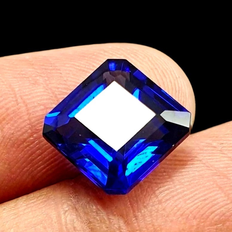 Natural Asscher Cut Kashmiri BLUE Sapphire 9.25 Ct Certified Loose Gemstone