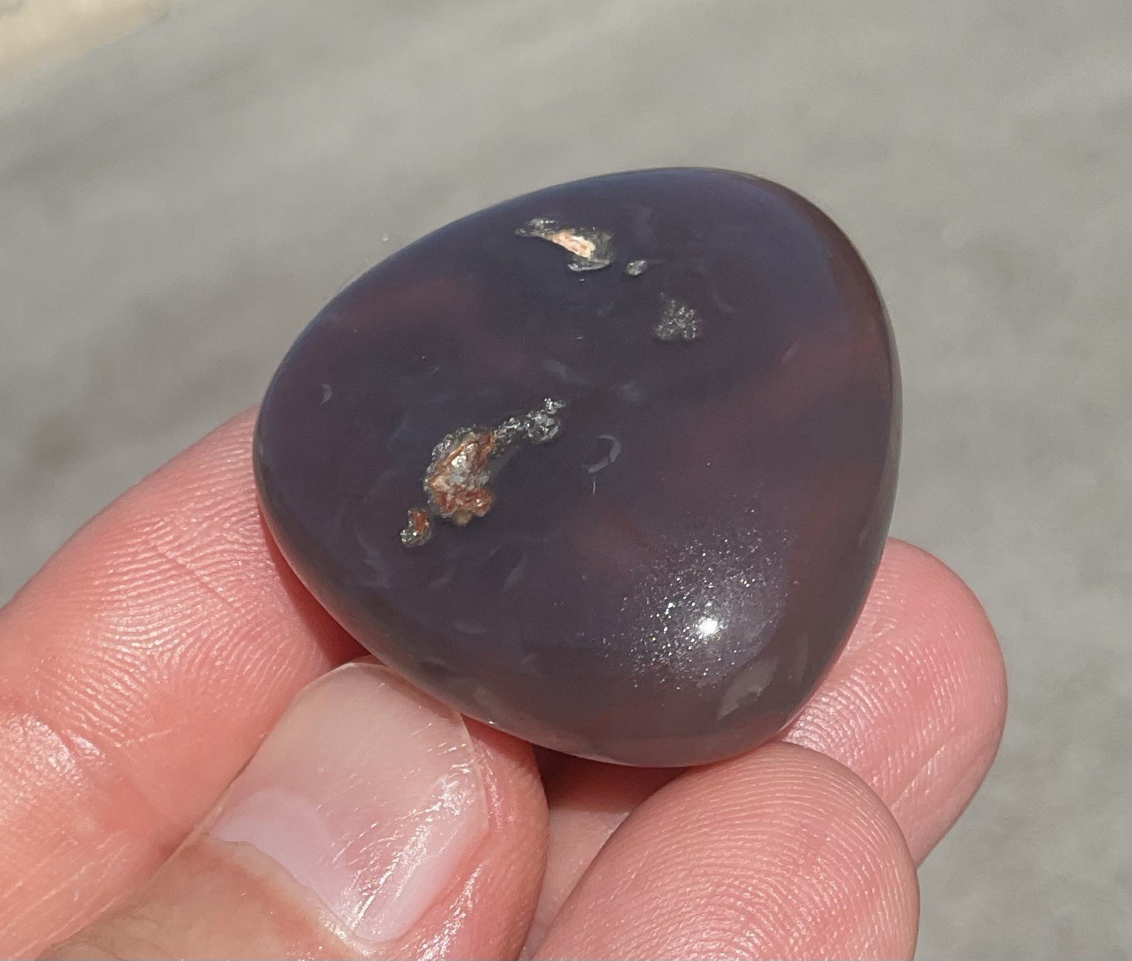 36g Polished Mozambique Agate Palmstone Worry Stone Exceptional! A++