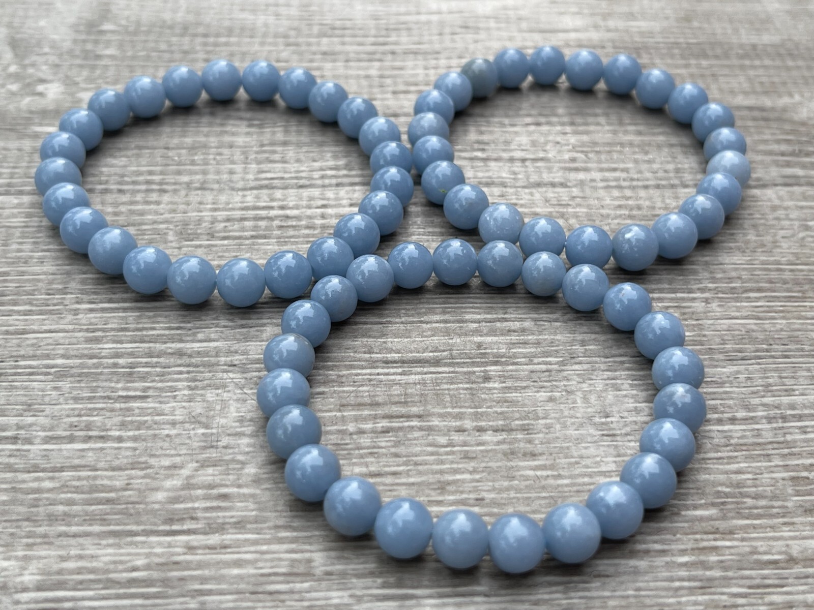 Grade A++ Angelite Crystal Bead Bracelet 8mm,Genuine Gemstone Bracelet,Bulk Lot