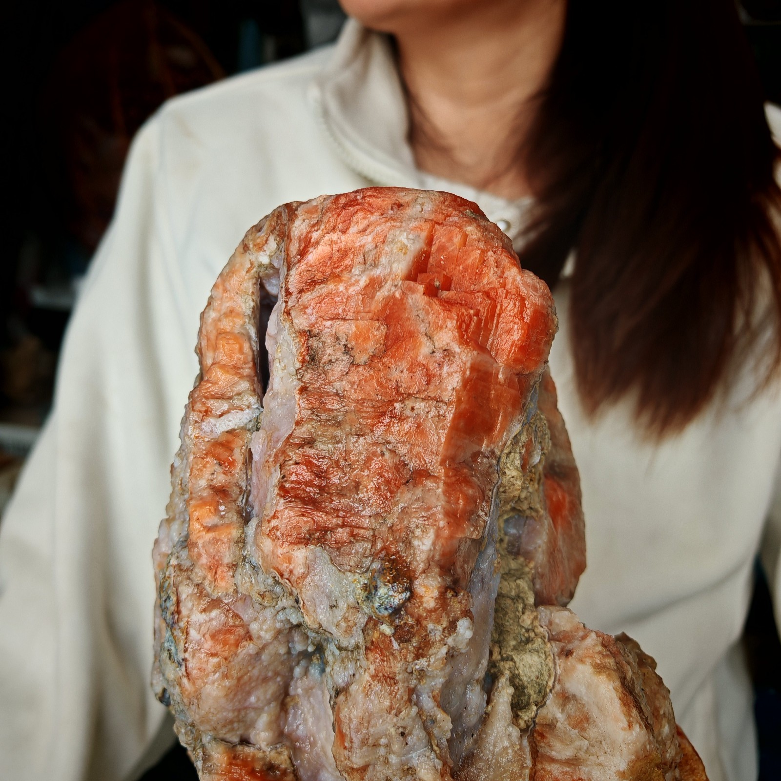 31.13LB Natural Sun Stone Sea Blue Treasure Symbiotic Primitive Stone Specimen