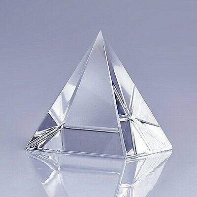 High Quality Clear Crystal Pyramid 3″ with Gift Box