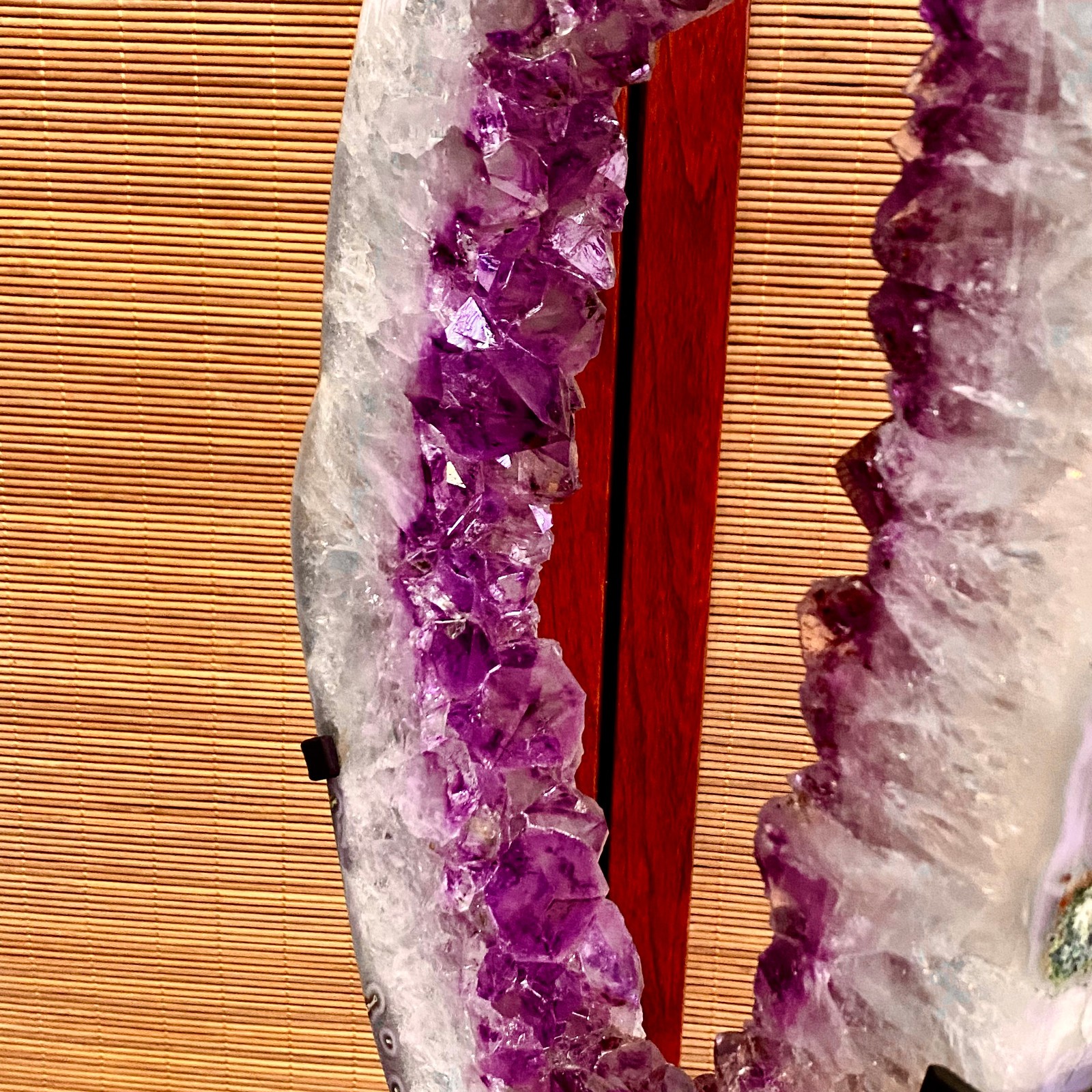 12.5LB Natural Amethyst Cave Crystal Slice Crescent shaped Hand Cut Repai