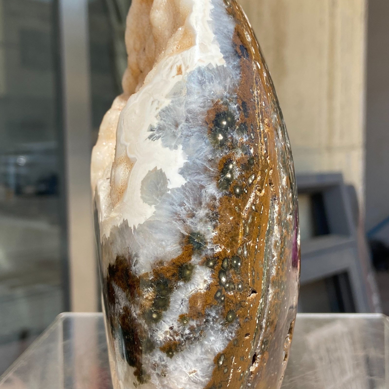 4.06LB Natural Colourful Ocean Jasper Crystal Druzy Specimen Healing