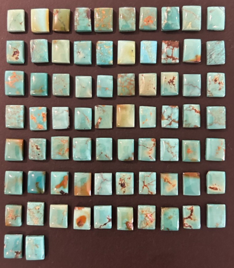 Vintage Natural Turquoise Cabochons 105 CTW 72 Rectangular Cabs 8x6mm Arizona