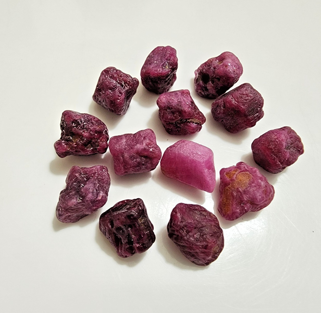 11-13mm AAA+ Red Ruby Rough Natural Lot 13 Pcs Raw Loose Gemstone Crystals Stone