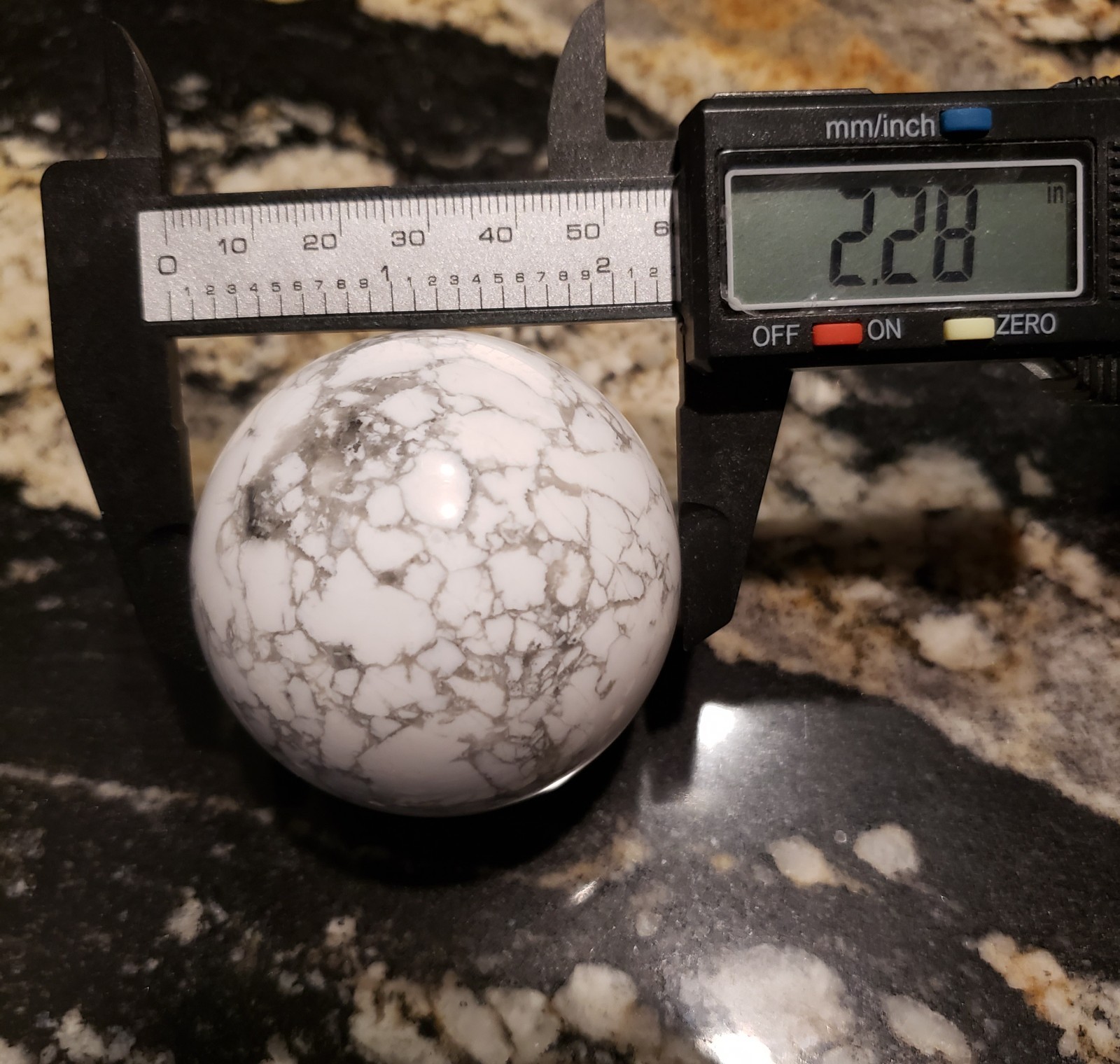 2.28″ Howlite Quartz Crystal Sphere Orb Ball, 300g or 10.6 oz