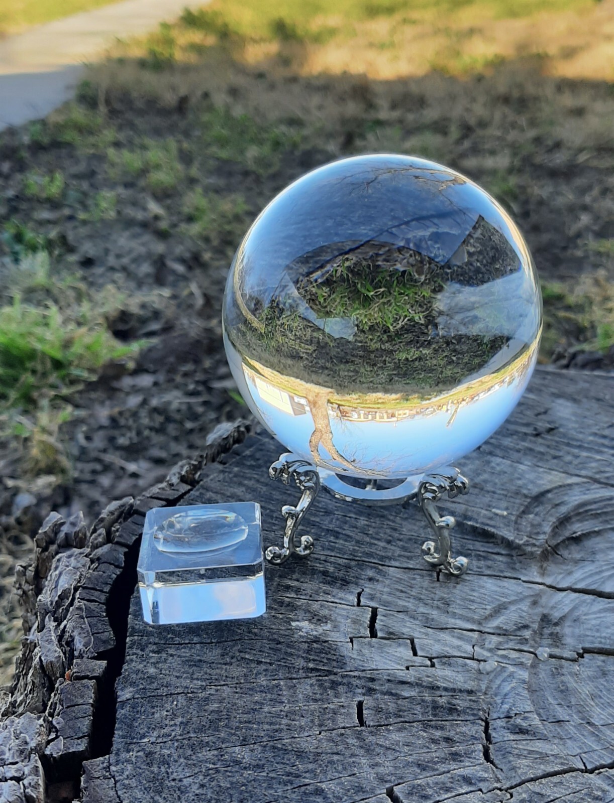 80mm Clear Crystal K9 Ball with Gold/Sliver Decorative & Clear Crystal Stands