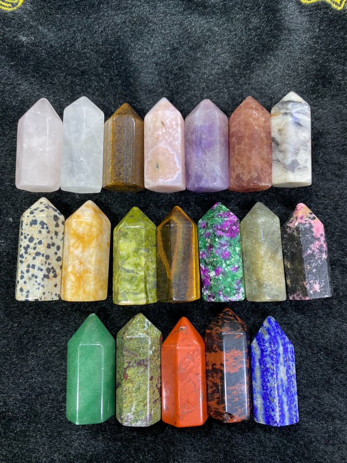 5pcs Natural Mixed Quartz Obelisk Crystals Tower Chakras Point reiki healing
